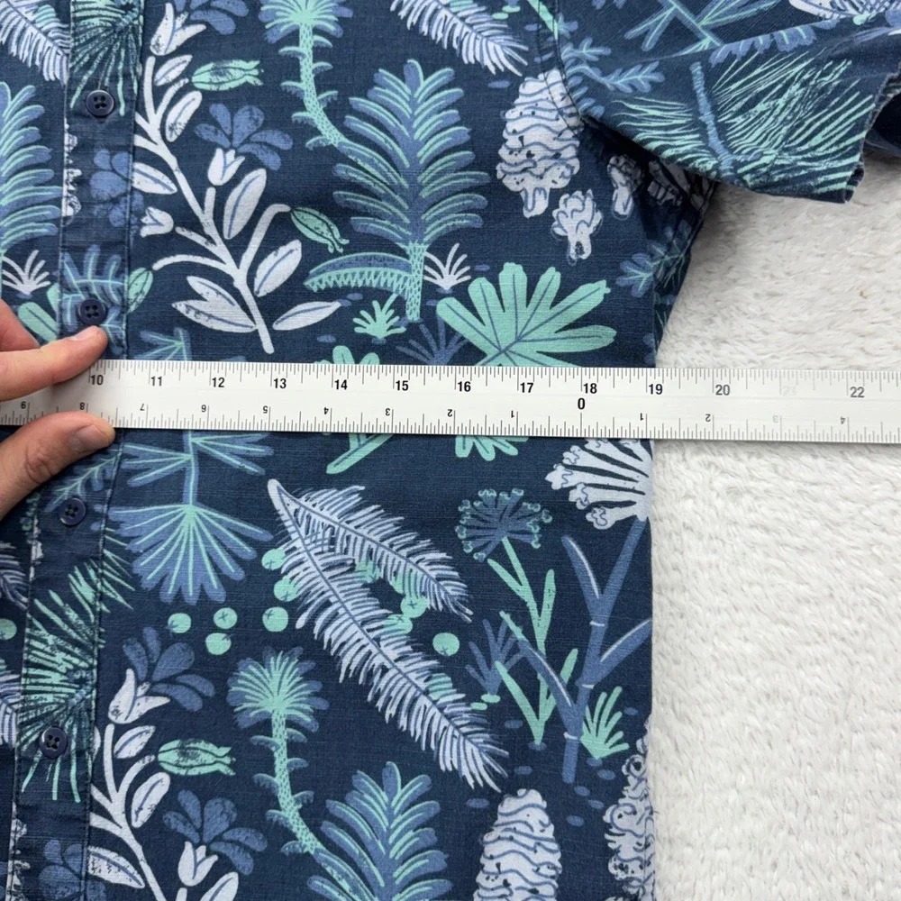 The‎ North Face Mens Small Short Sleeve Botanical Leaf Print Cotton Button Shirt